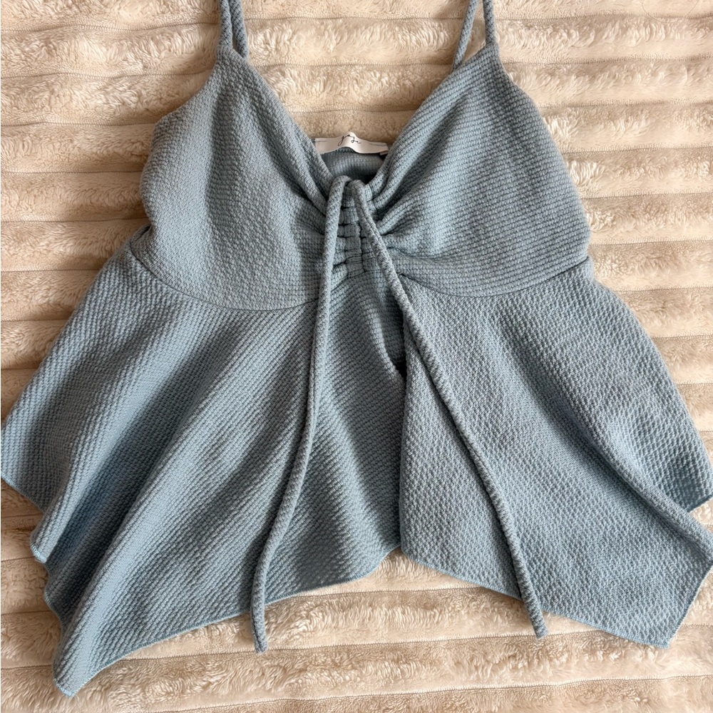 Gaze Textured Blue Camisole Top